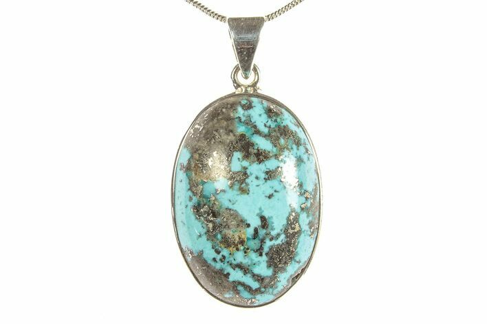 Persian Turquoise Pendant (Necklace) - Sterling Silver #279267